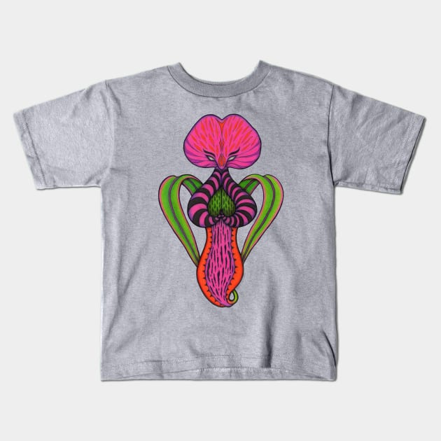 Pitcher plant praying Kids T-Shirt by Namtan's Hands